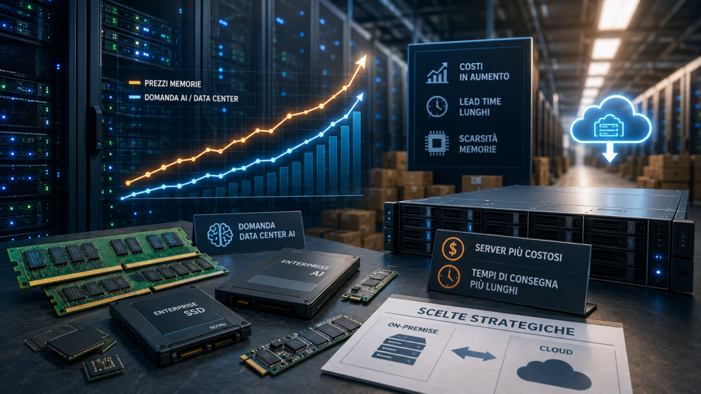 Memorie sempre più care e server difficili da trovare: l’AI cambia anche i costi dell’IT industriale